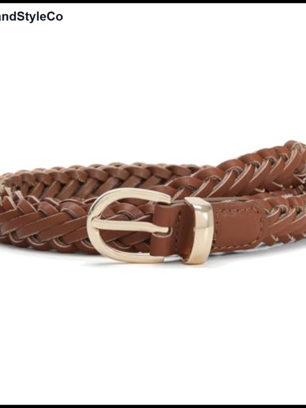 Hand Woven Braided Skinny Belt Faux Leather Adjustable Women's Belts